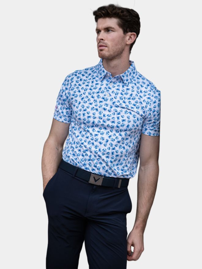 Callaway EMEA CRAB NOVELTY Halbarm Polo weiß