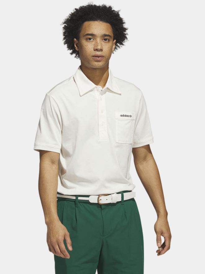 adidas Golf Originals S Pocket Halbarm Polo weiß