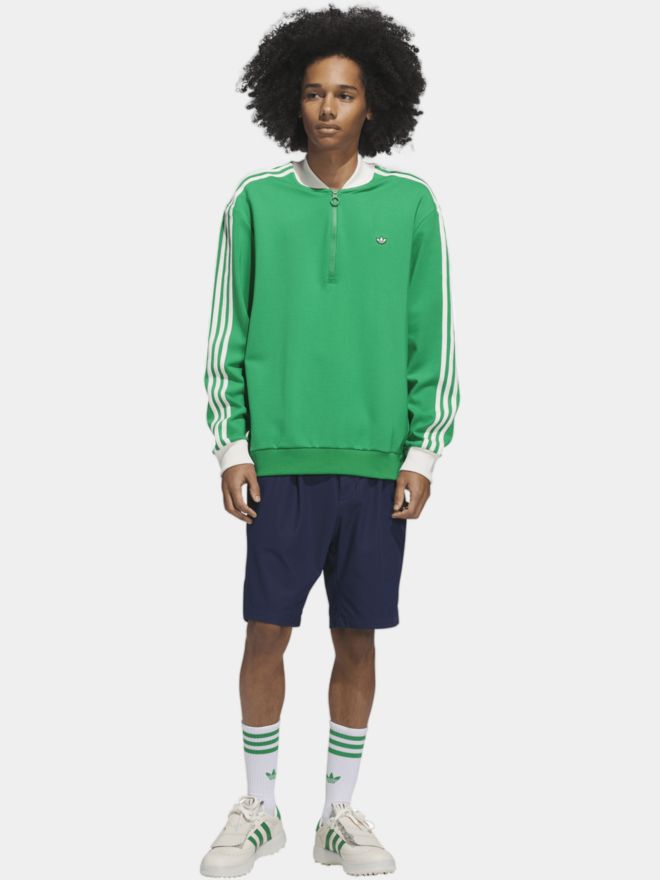 adidas Golf Originals F 3 Str 1/4 Zip Stretch Midlayer zelená