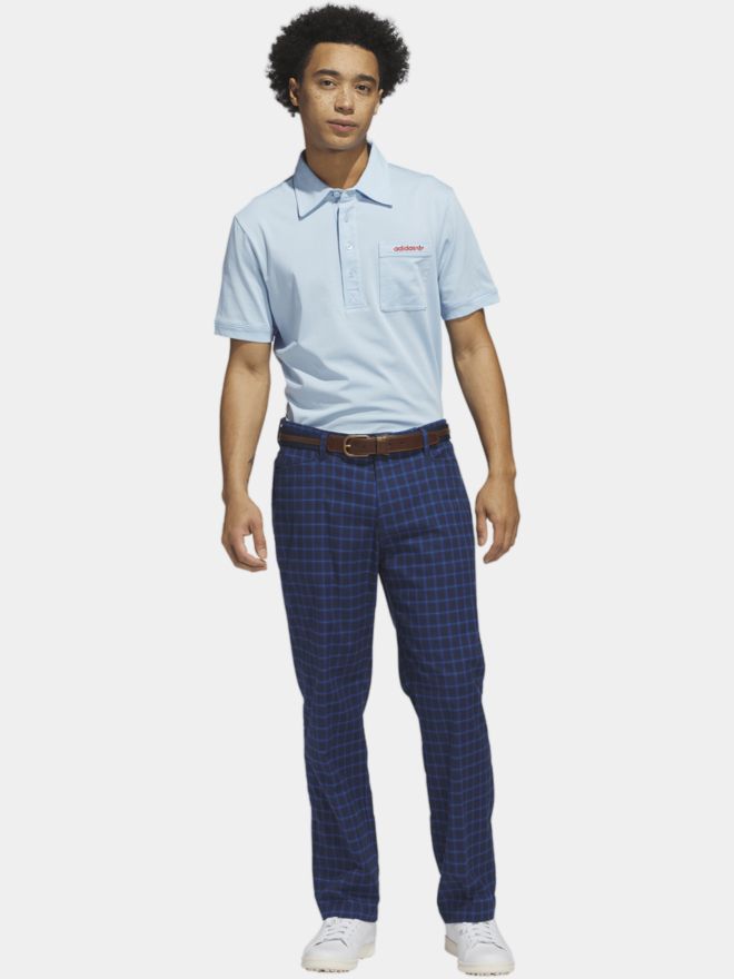 adidas Golf Originals S Pocket Halbarm Polo hellblau