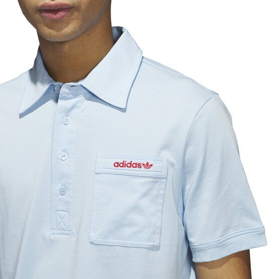 adidas Golf Originals S Pocket Halbarm Polo hellblau