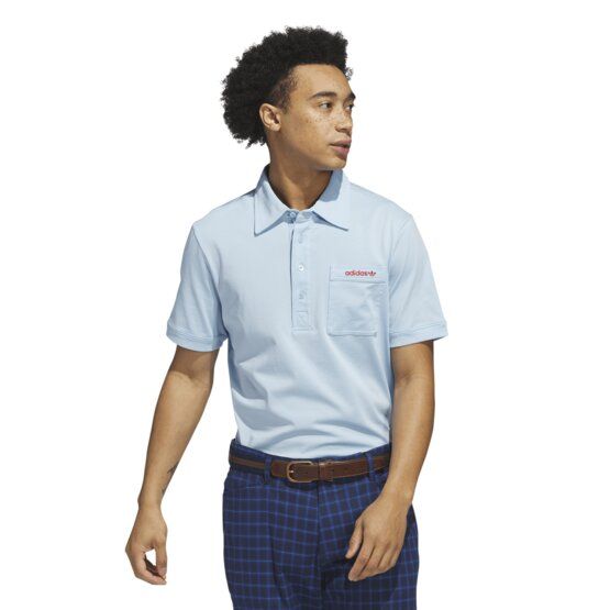 adidas Golf Originals S Pocket Halbarm Polo hellblau