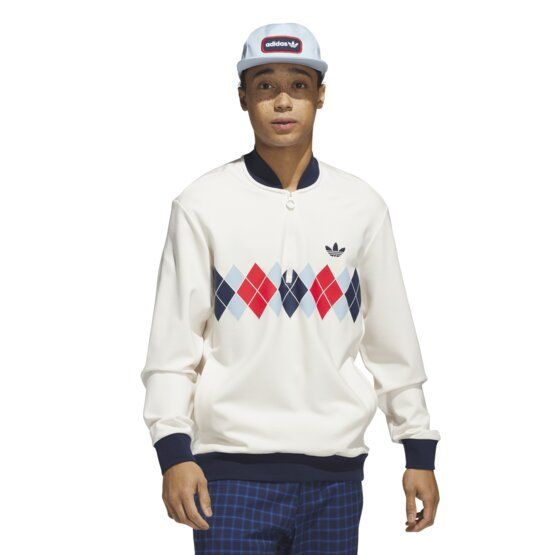 adidas Golf Originals S Print 1/4 Zip Stretch Midlayer weiß