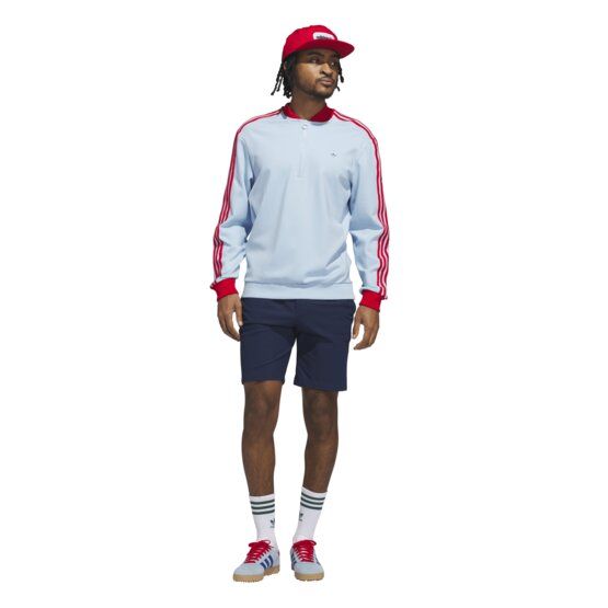 adidas Golf Originals F 3 Str 1/4 Zip Stretch Midlayer světle modrá