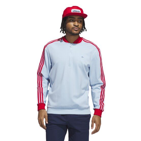 adidas Golf Originals F 3 Str 1/4 Zip Stretch Midlayer světle modrá