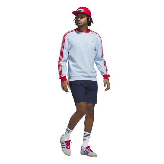 adidas Golf Originals F 3 Str 1/4 Zip Stretch Midlayer světle modrá