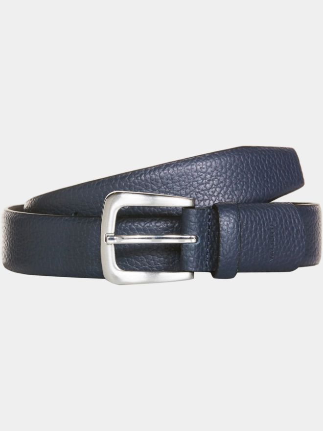Valiente Leder Gürtel mit Stretch Element navy