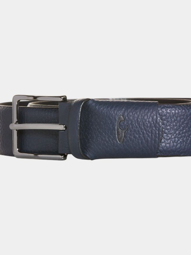 Daniel Springs Leder Gürtel mit Stretch Element navy