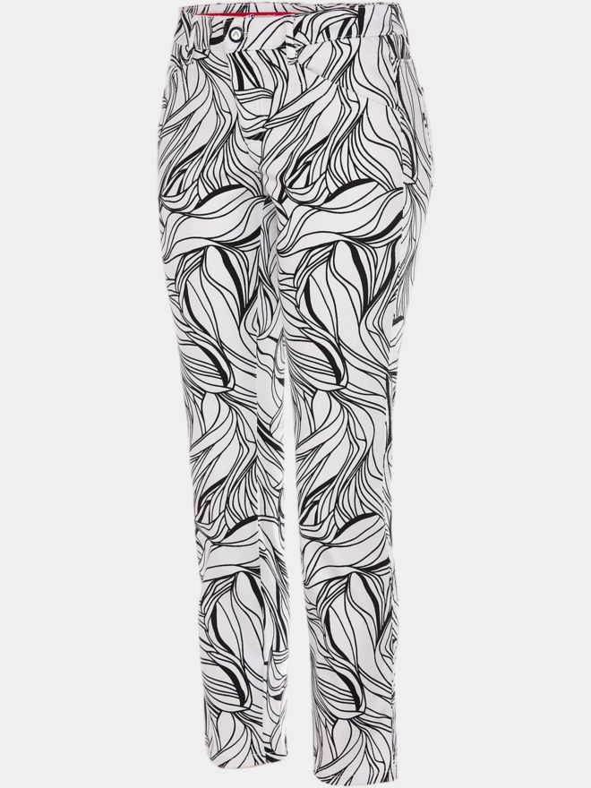 Alberto JANA - CR - White Leaves WR 7/8 Hose weiß