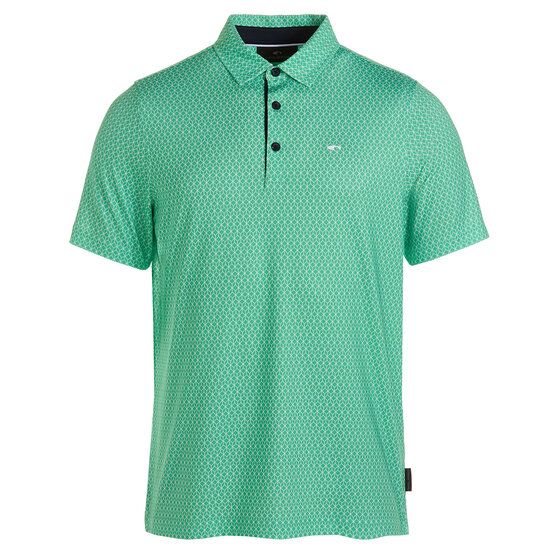 Daniel Springs  Minimal print functional half-sleeved polo green