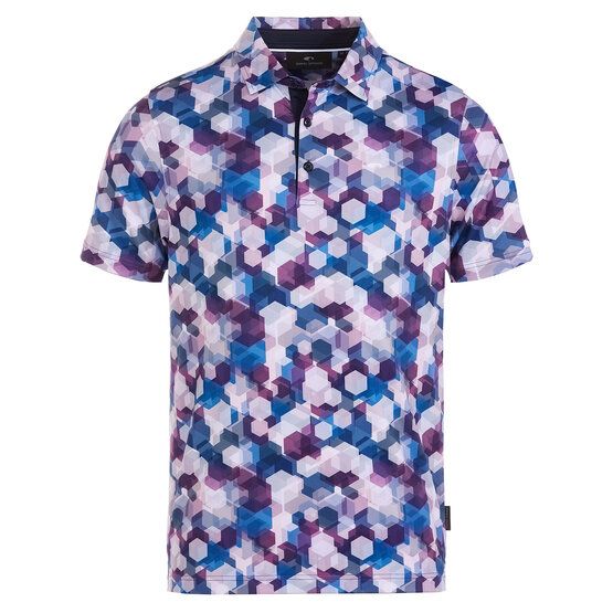 Daniel Springs  Honeycomb print functional half-sleeved polo purple