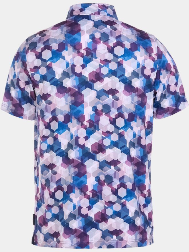 Daniel Springs Honeycomb Druck Funktions Halbarm Polo lila