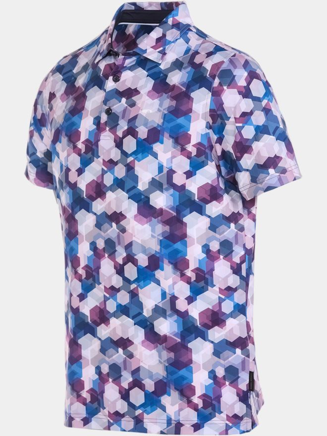 Daniel Springs Honeycomb Druck Funktions Halbarm Polo lila