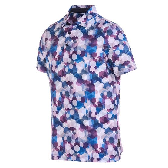 Daniel Springs  Honeycomb print functional half-sleeved polo purple