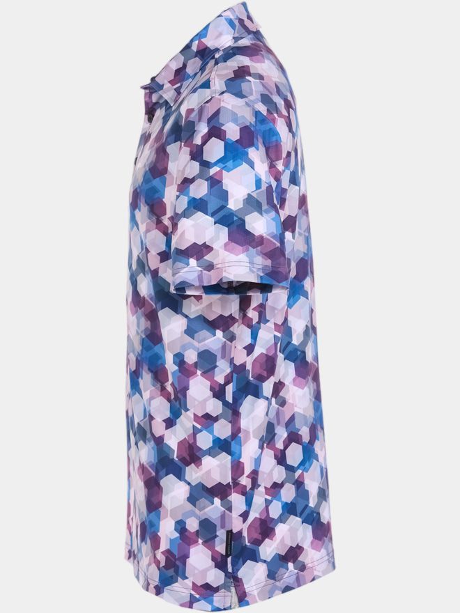 Daniel Springs Honeycomb Druck Funktions Halbarm Polo lila