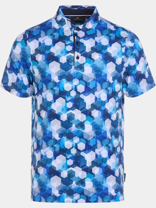 Daniel Springs Honeycomb Druck Funktions Halbarm Polo navy