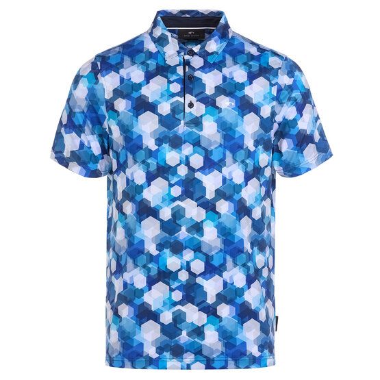 Daniel Springs  Honeycomb print functional half-sleeved polo navy