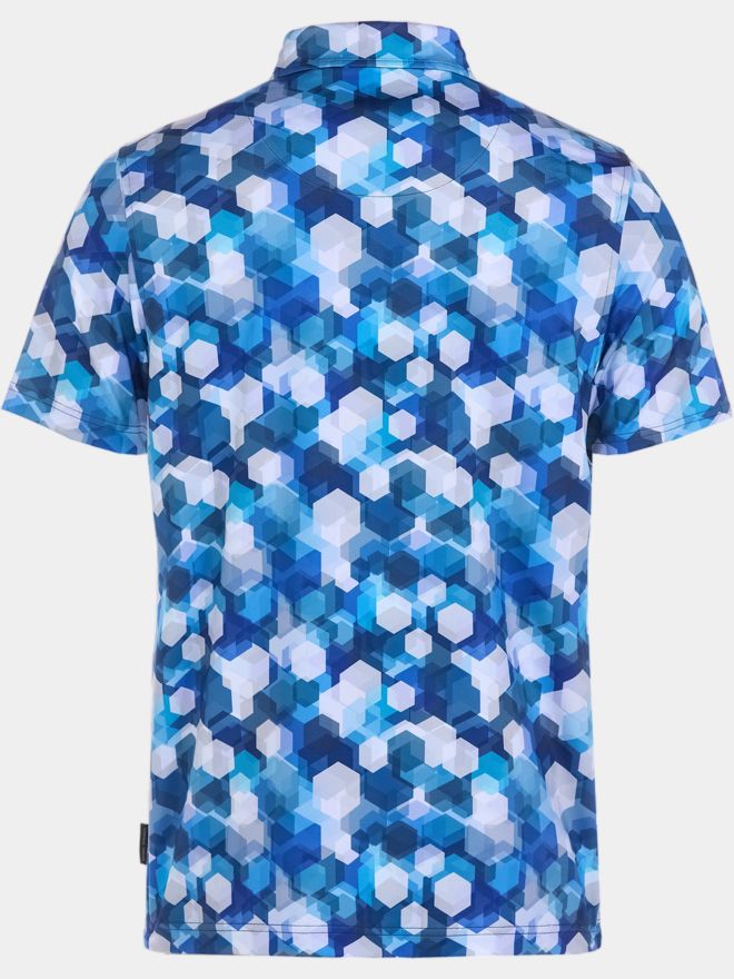 Daniel Springs Honeycomb Druck Funktions Halbarm Polo navy