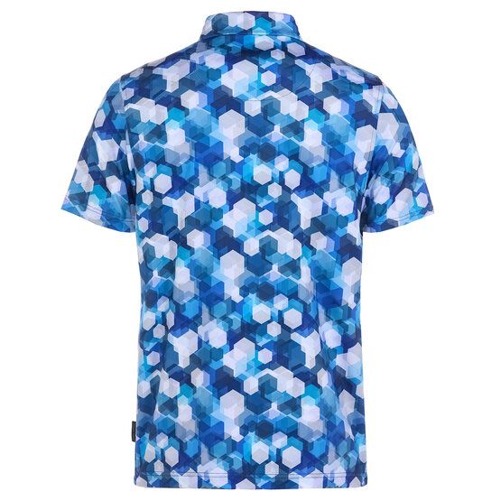 Daniel Springs  Honeycomb print functional half-sleeved polo navy