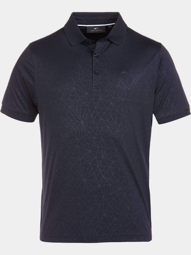 Daniel Springs Superlight Embossed Halbarm Polo schwarz