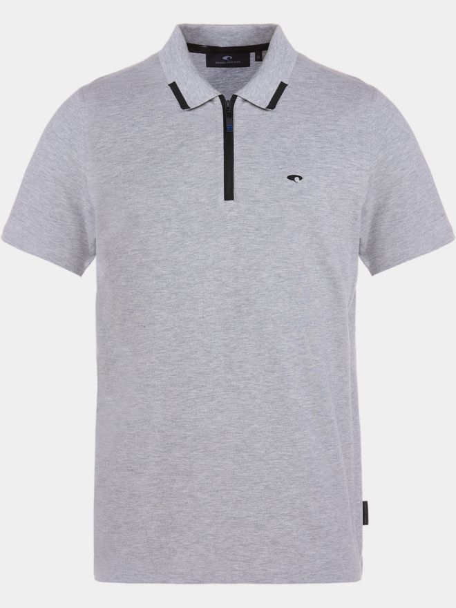 Daniel Springs Melange Halbarm Polo grau melange
