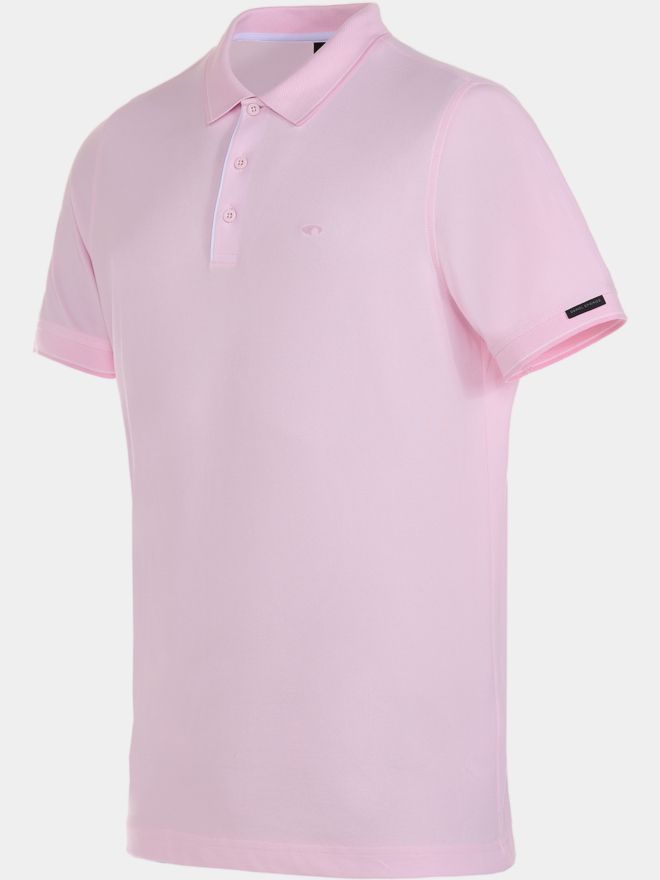Daniel Springs 2-Tone Pique Halbarm Polo rosa