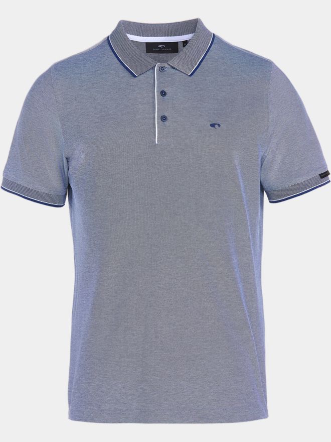 Daniel Springs 2-Tone Pique Halbarm Polo dunkelblau