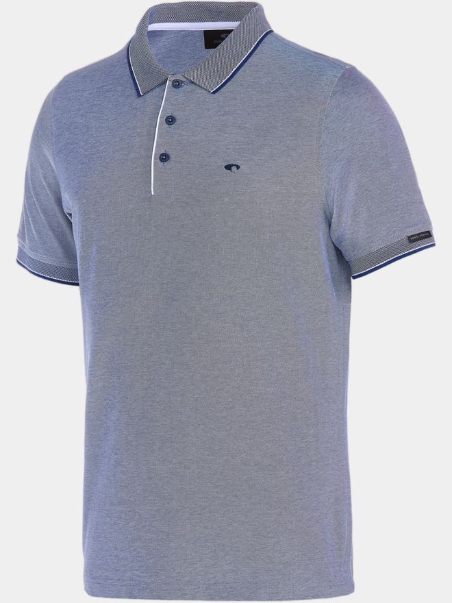 Daniel Springs 2-Tone Pique Halbarm Polo dunkelblau