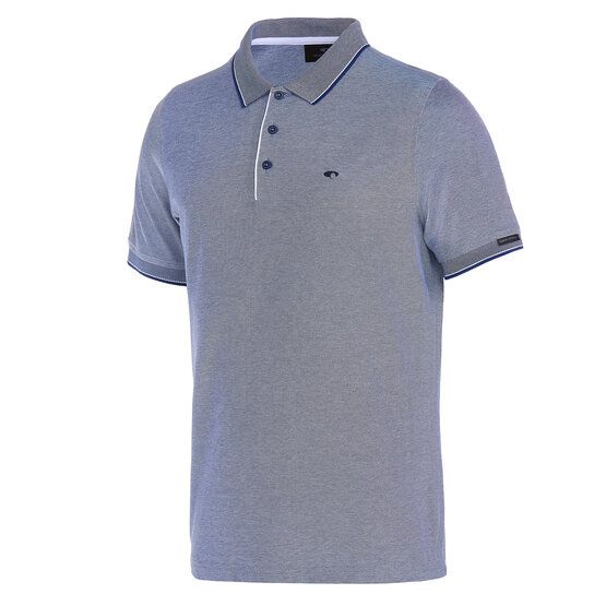 Daniel Springs  2-tone pique half-sleeve polo dark blue