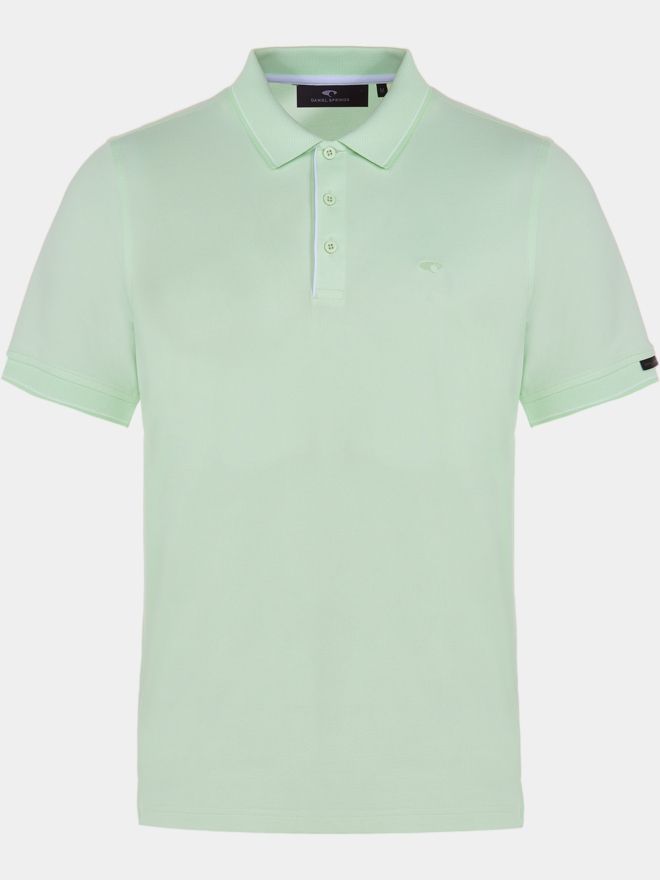 Daniel Springs 2-Tone Pique Halbarm Polo hellgrün