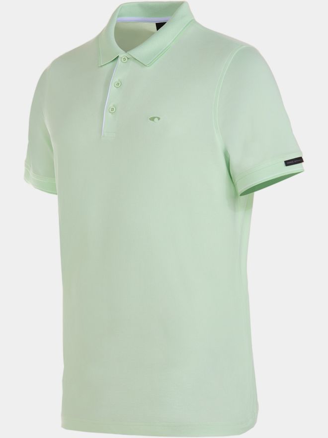 Daniel Springs 2-Tone Pique Halbarm Polo hellgrün