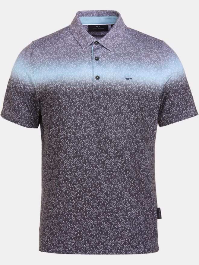 Daniel Springs Gradient Druck Funktions Halbarm Polo grau