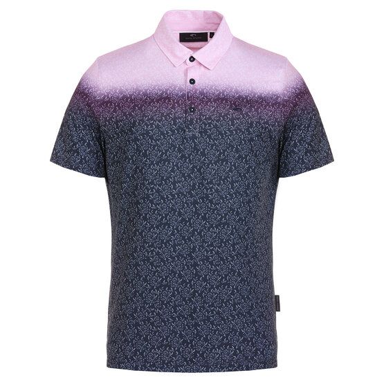 Daniel Springs  Gradient print functional half-sleeve polo berry