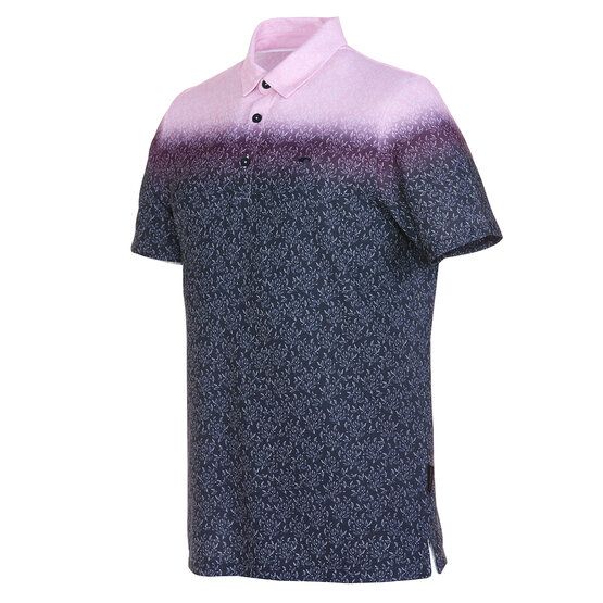 Daniel Springs  Gradient print functional half-sleeve polo berry