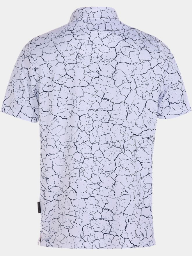 Daniel Springs Crack print functional half-sleeve polo white