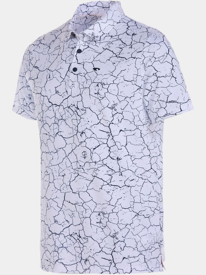 Daniel Springs Crack print functional half-sleeve polo white