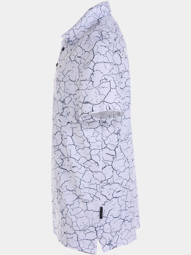 Daniel Springs Crack print functional half-sleeve polo white