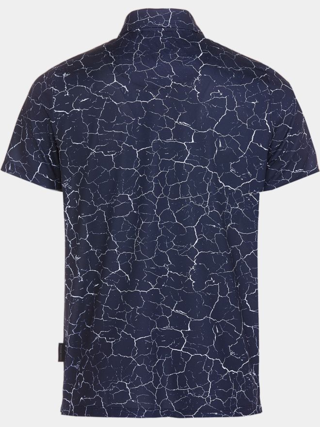 Daniel Springs Crack print functional half-sleeve polo navy