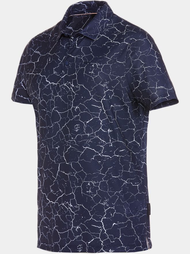 Daniel Springs Crack print functional half-sleeve polo navy