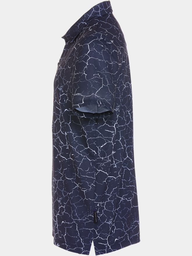 Daniel Springs Crack print functional half-sleeve polo navy