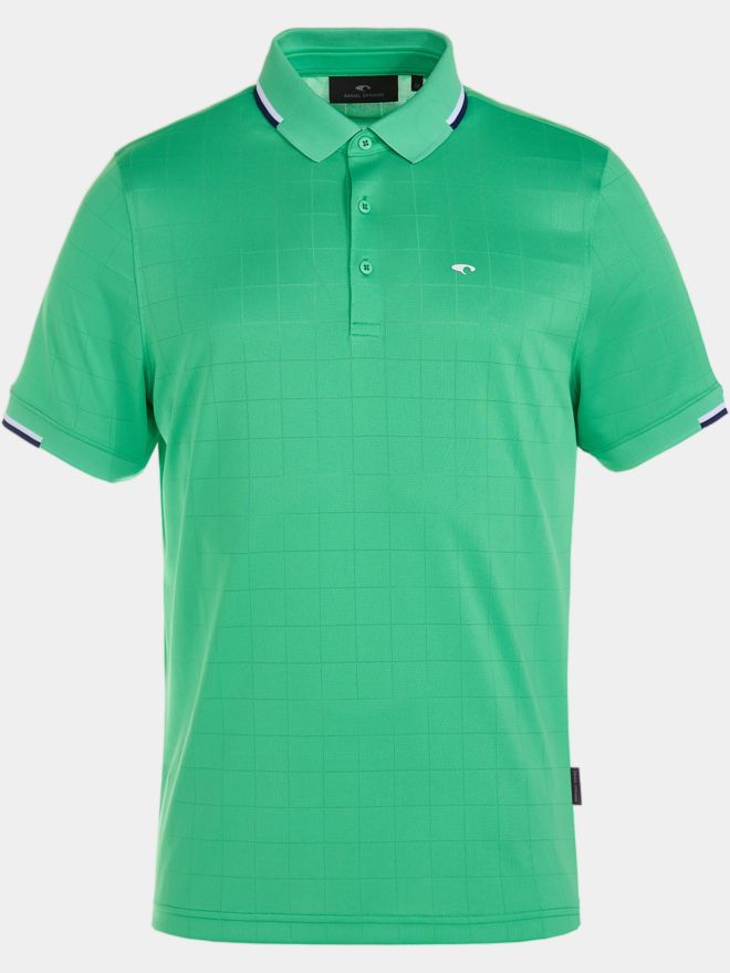 Daniel Springs Jaquard-Struktur Halbarm Polo grün