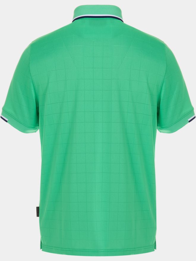 Daniel Springs Jaquard-Struktur Halbarm Polo grün
