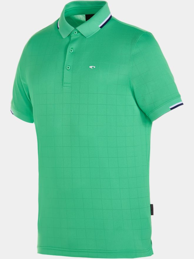 Daniel Springs Jaquard-Struktur Halbarm Polo grün