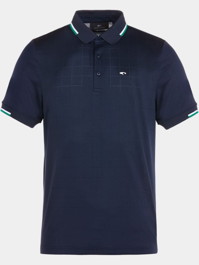 Daniel Springs Jaquard-Struktur Halbarm Polo navy