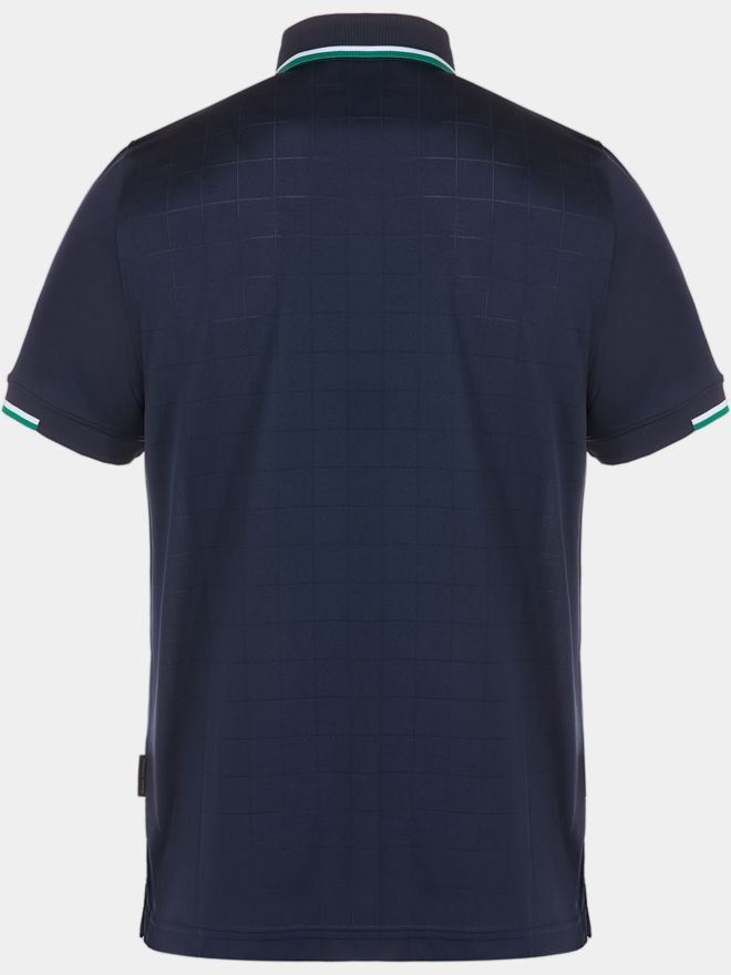 Daniel Springs Jaquard-Struktur Halbarm Polo navy