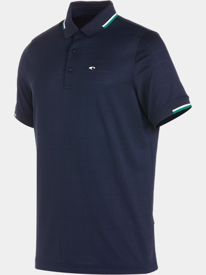 Daniel Springs Jaquard-Struktur Halbarm Polo navy