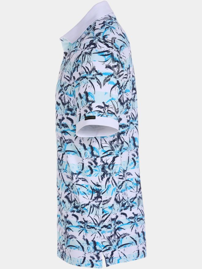 Daniel Springs Druck Pique Halbarm Polo hellblau