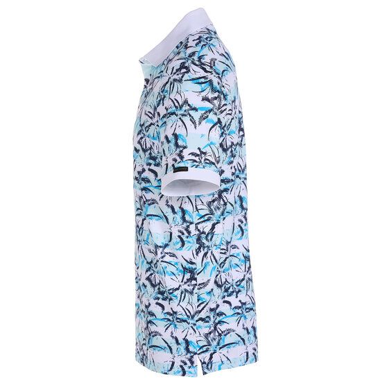 Daniel Springs  Print pique half-sleeved polo light blue