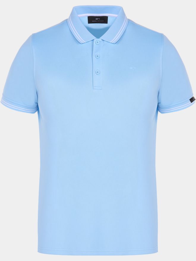 Daniel Springs Anti Odor Funktions Halbarm Polo hellblau