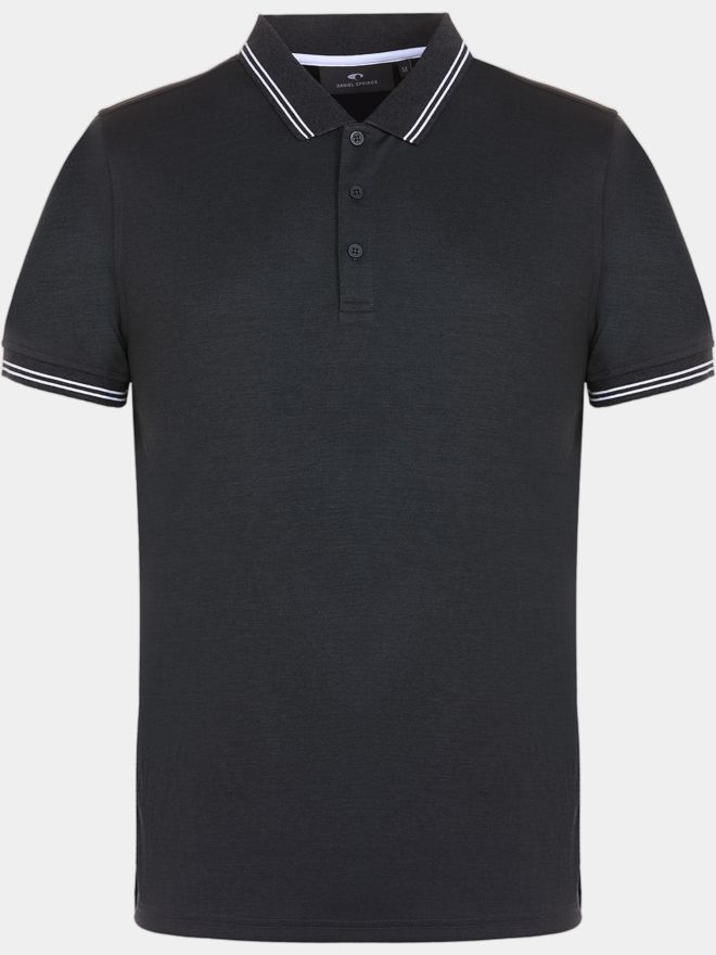 Daniel Springs Anti Odor Funktions Halbarm Polo dunkelgrau melange